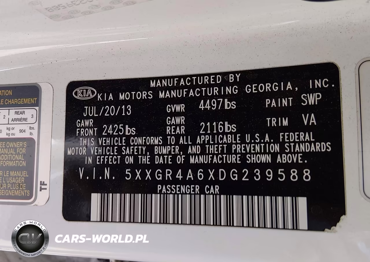 2013 Kia Optima Sx VIN:5XXGR4A6XDG239588 - 9