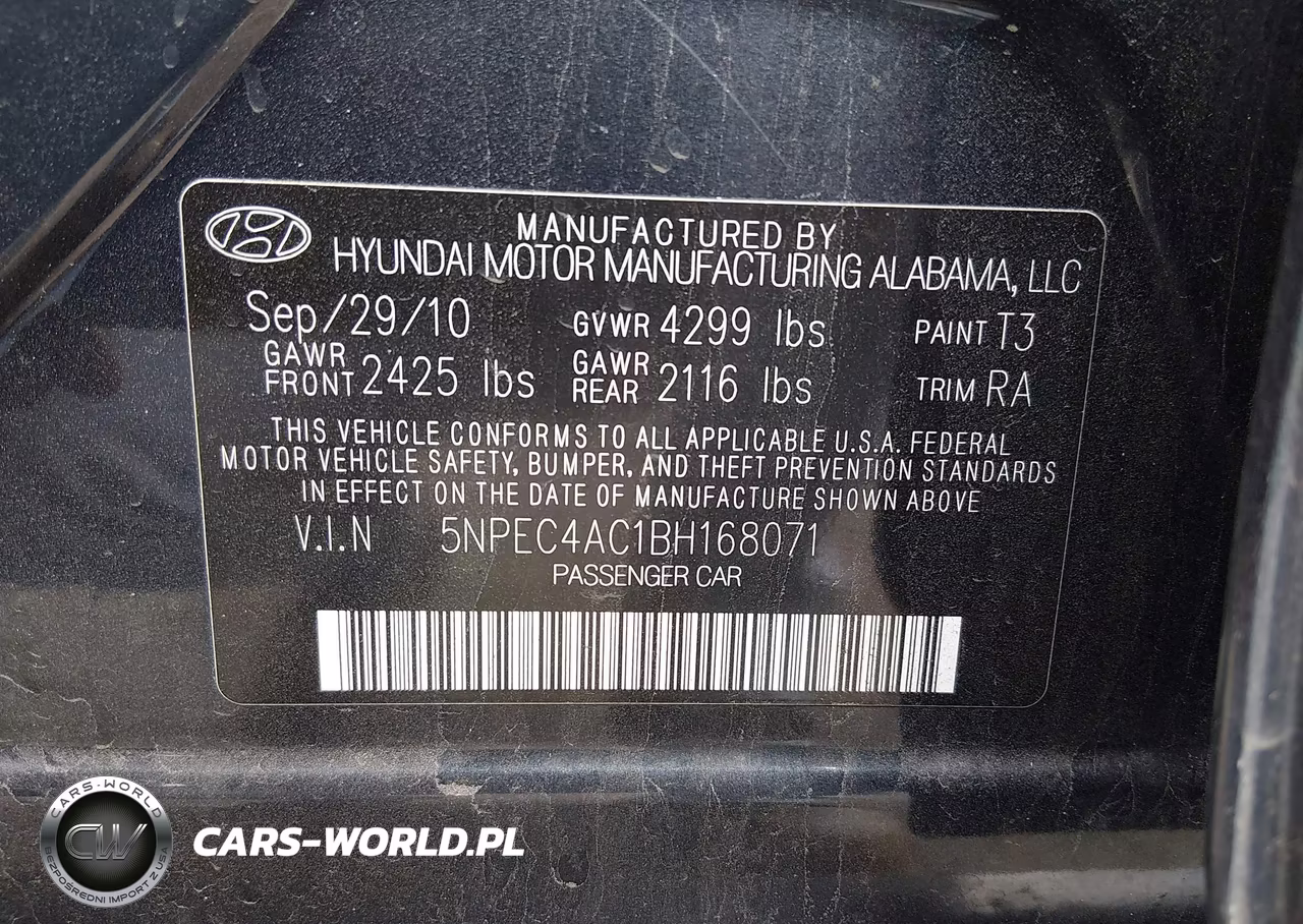 2011 Hyundai Sonata Se VIN:5NPEC4AC1BH168071 - 9
