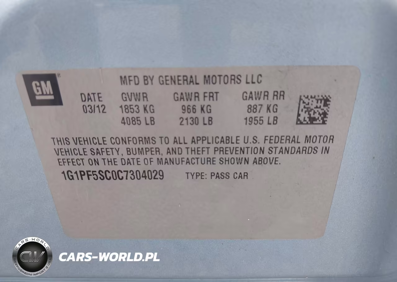 2012 Chevrolet Cruze 1Lt VIN:1G1PF5SC0C7304029 - 9