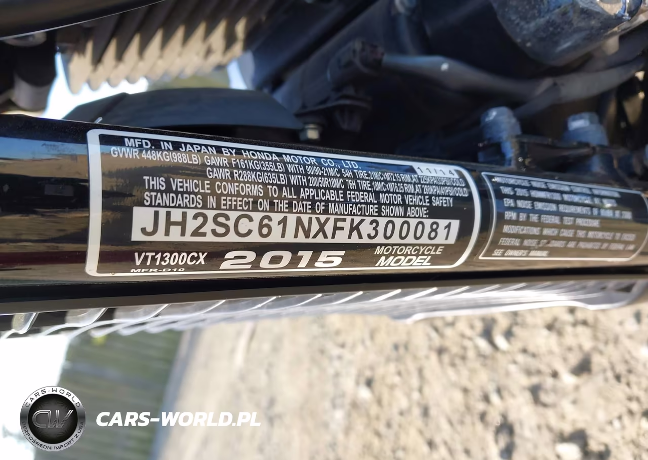 2015 Honda Vt1300 Cx VIN:JH2SC61NXFK300081 - 10
