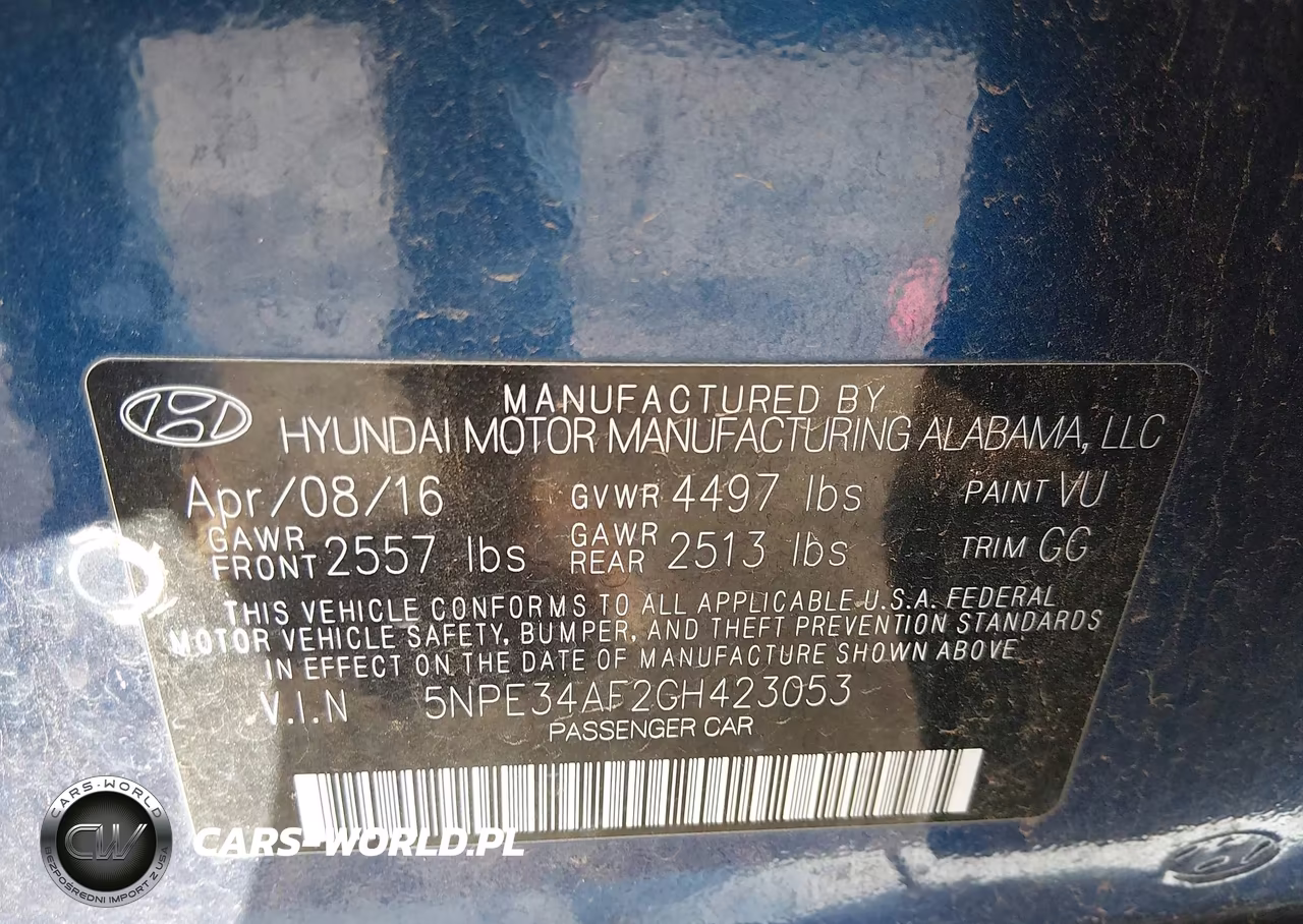 2016 Hyundai Sonata Sport VIN:5NPE34AF2GH423053 - 9