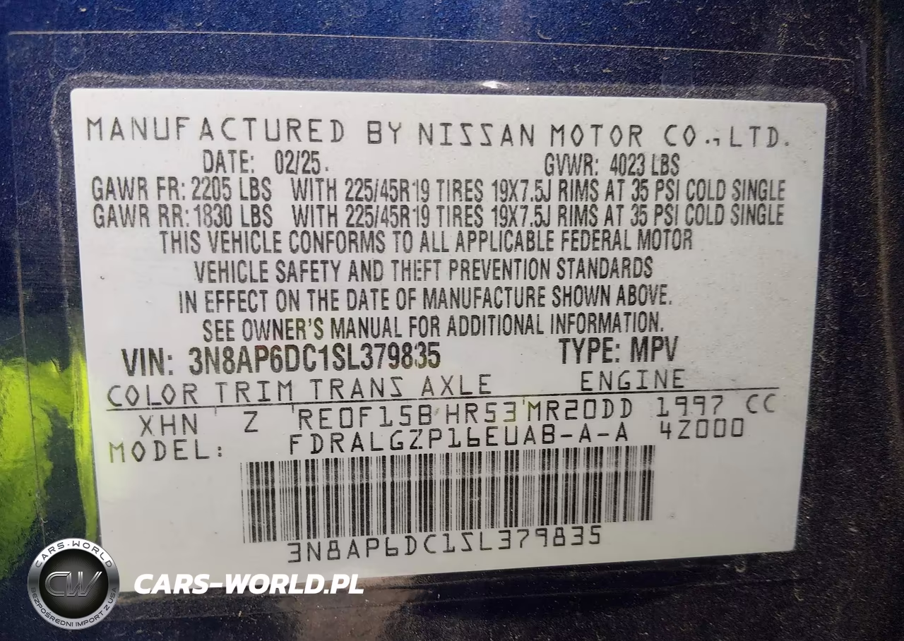 2025 Nissan Kicks Sr Fwd VIN:3N8AP6DC1SL379835 - 9