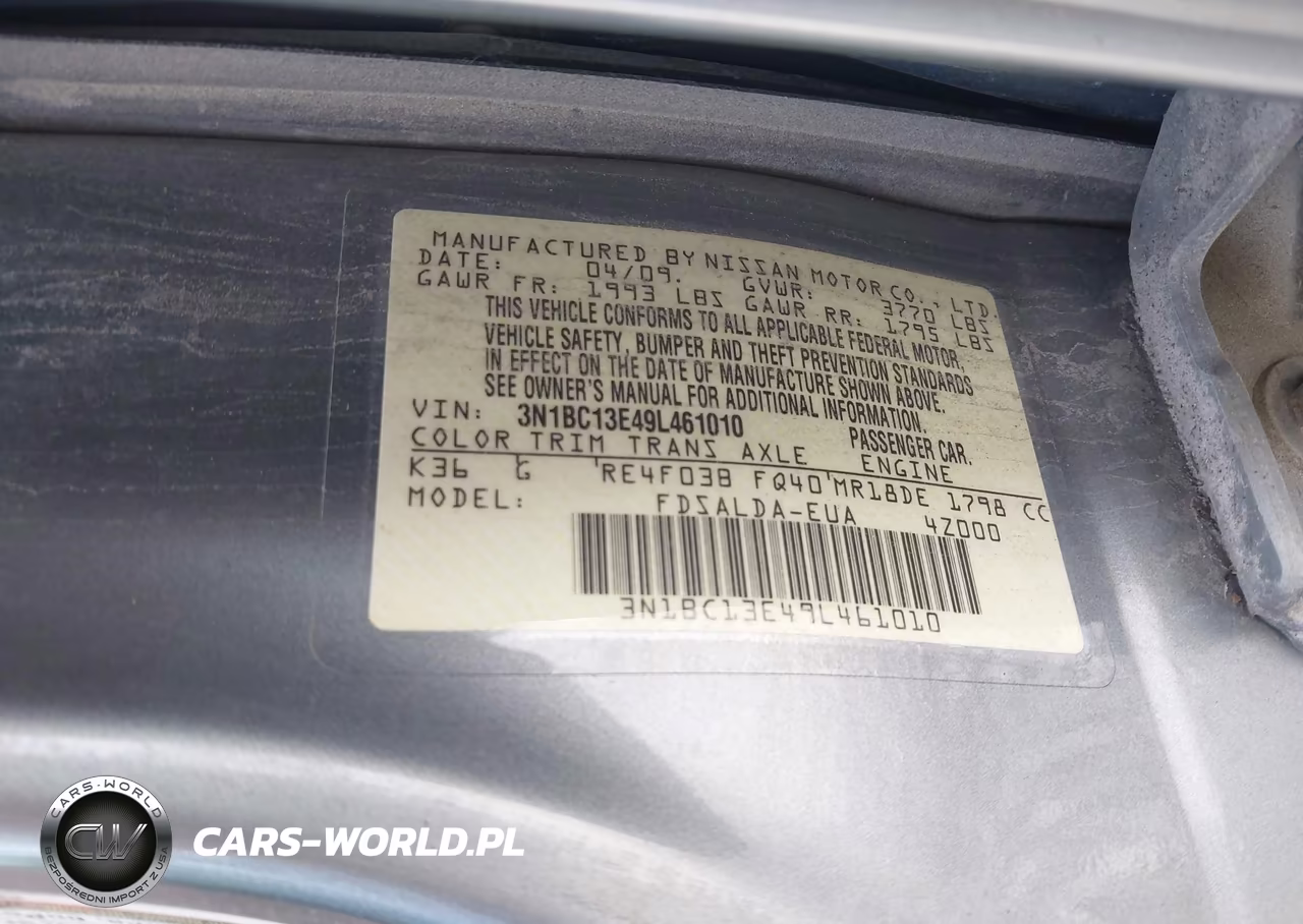 2009 Nissan Versa 1.8S VIN:3N1BC13E49L461010 - 9