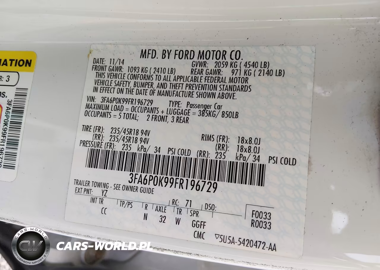 2015 Ford Fusion Titanium VIN:3FA6P0K99FR196729 - 9