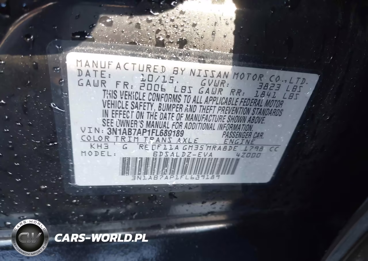 2015 Nissan Sentra Sv VIN:3N1AB7AP1FL689189 - 9