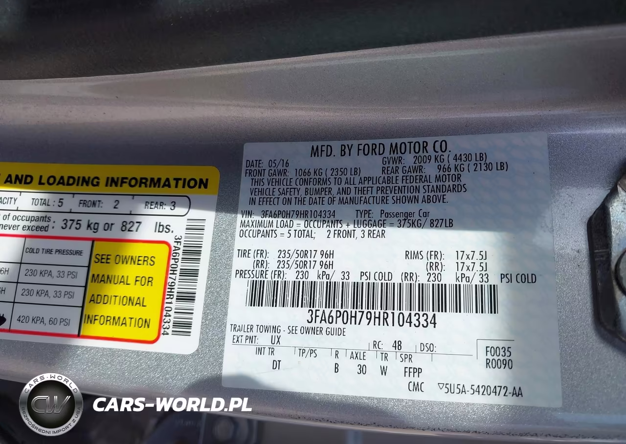 2017 Ford Fusion Se VIN:3FA6P0H79HR104334 - 9