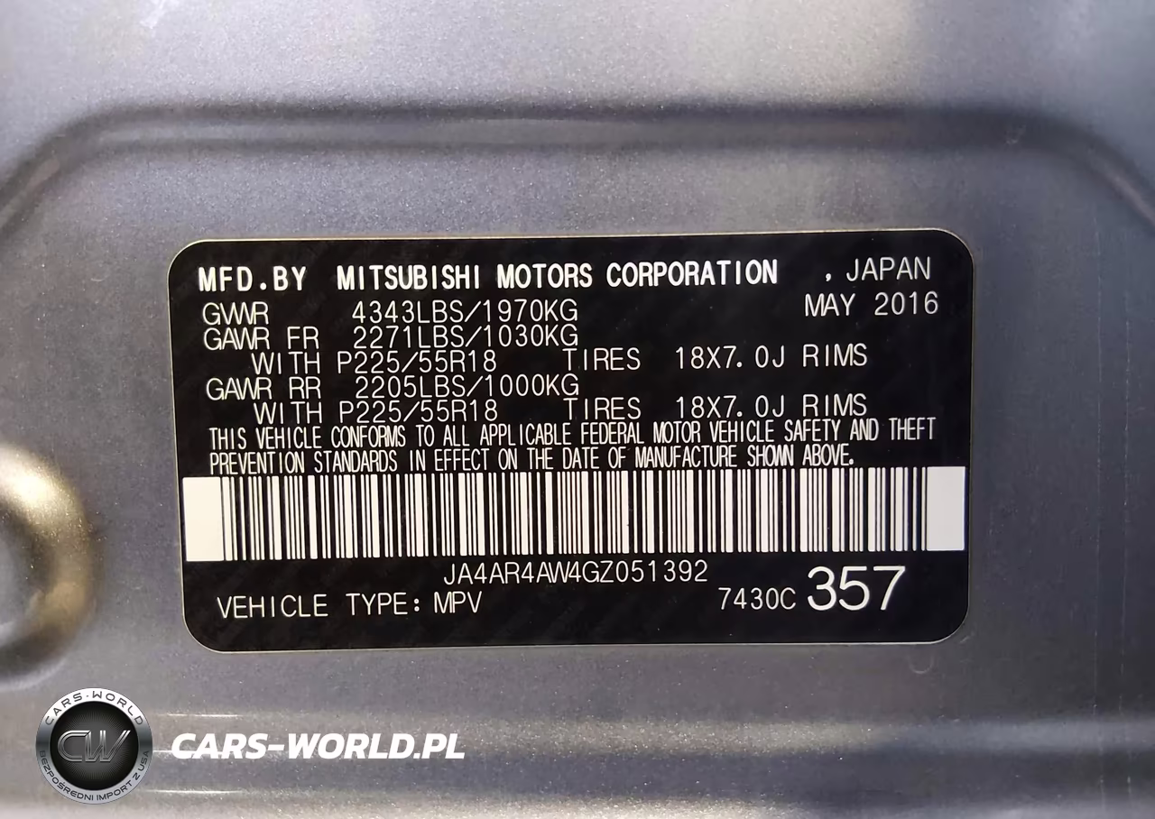2016 Mitsubishi Outlander Sport 2.4 Gt VIN:JA4AR4AW4GZ051392 - 9