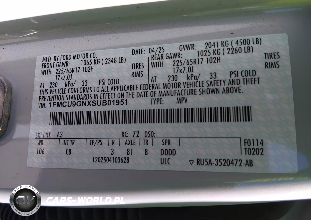 2025 Ford Escape Active VIN:1FMCU9GNXSUB01951 - 9