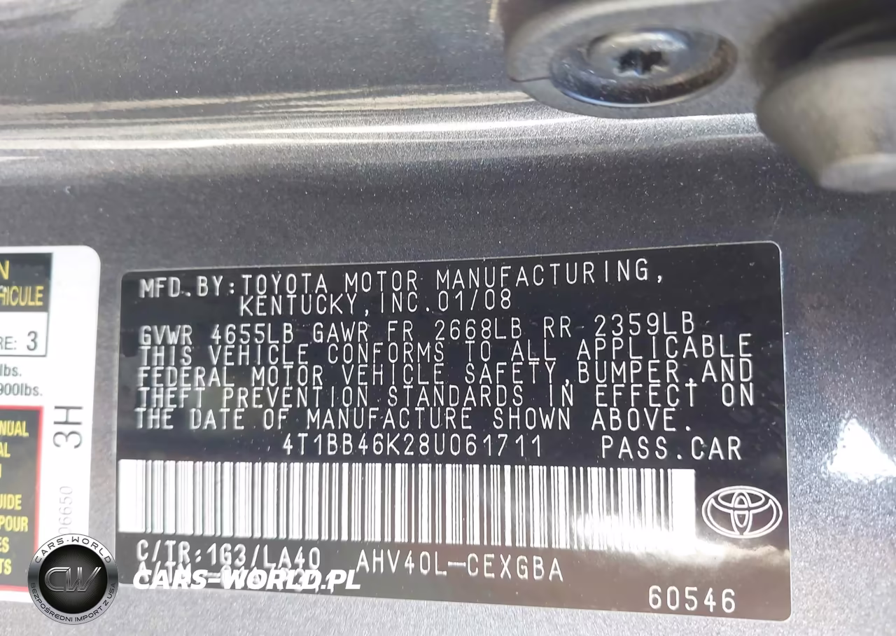 2008 Toyota Camry Hybrid VIN:4T1BB46K28U061711 - 9