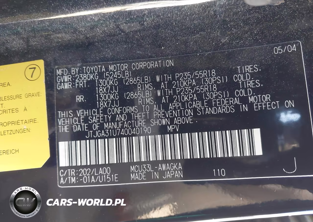2004 Lexus Rx 330 VIN:JTJGA31U740040190 - 9