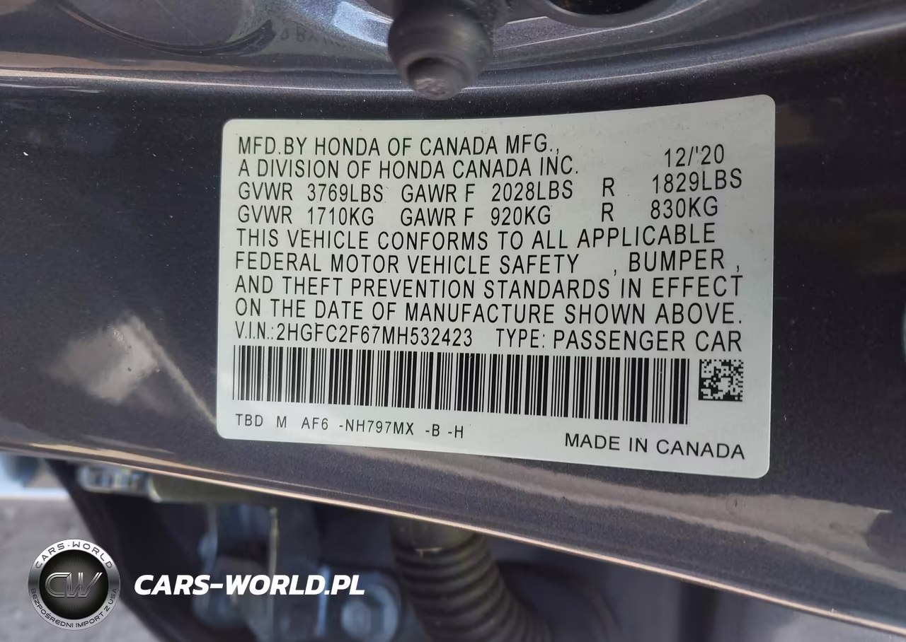 2021 Honda Civic Lx VIN:2HGFC2F67MH532423 - 9