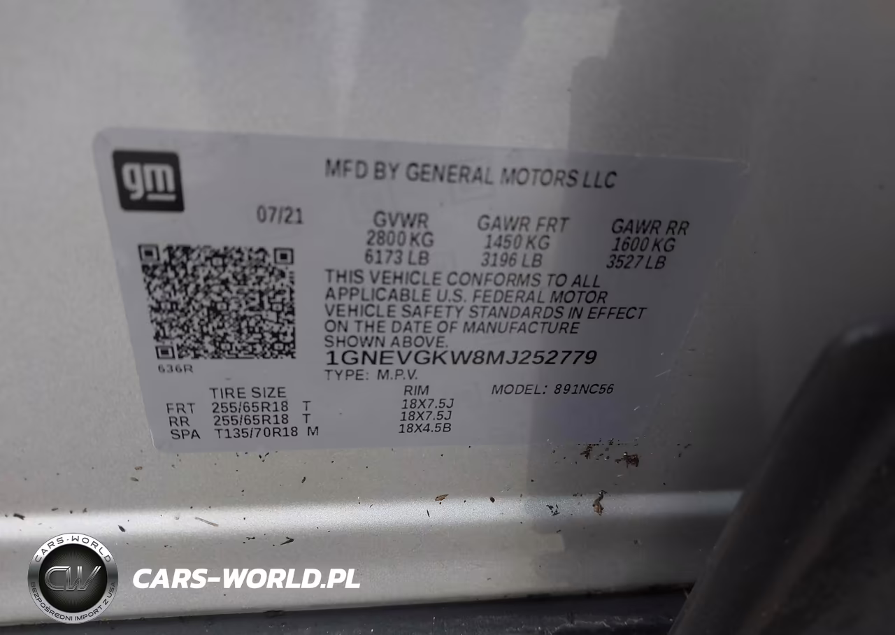 2021 Chevrolet Traverse Awd Lt Cloth VIN:1GNEVGKW8MJ252779 - 9
