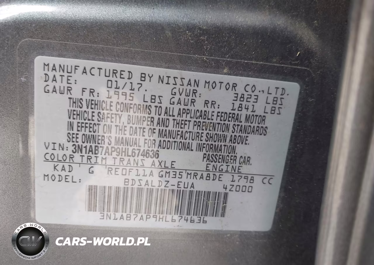 2017 Nissan Sentra Sv VIN:3N1AB7AP9HL674636 - 9