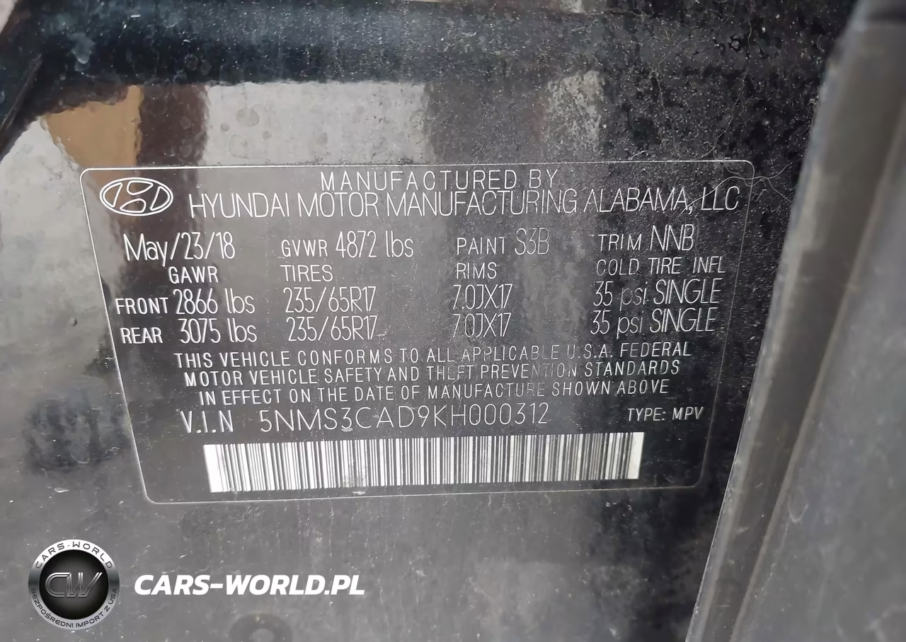 2019 Hyundai Santa Fe Sel VIN:5NMS3CAD9KH000312 - 9