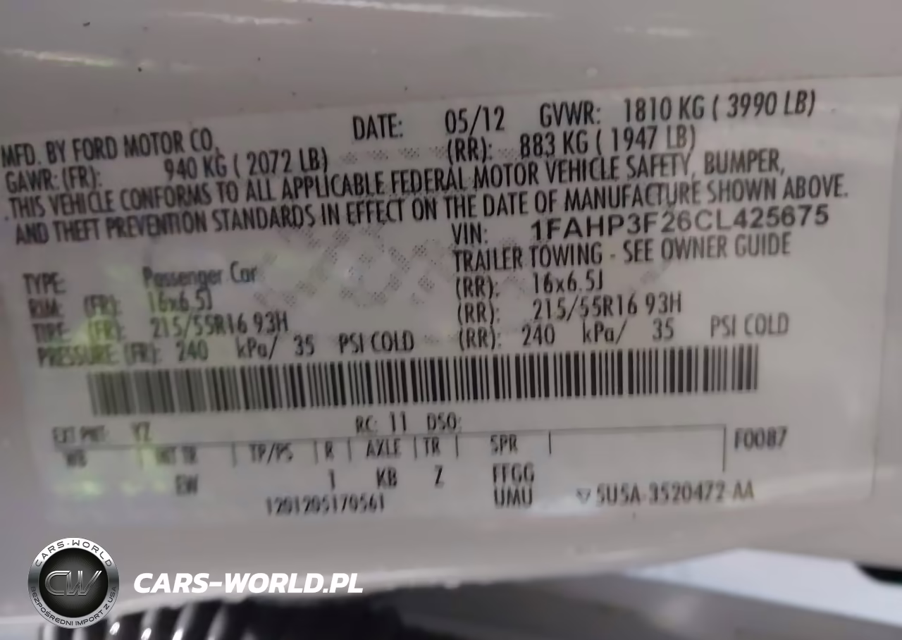 2012 Ford Focus Se VIN:1FAHP3F26CL425675 - 9