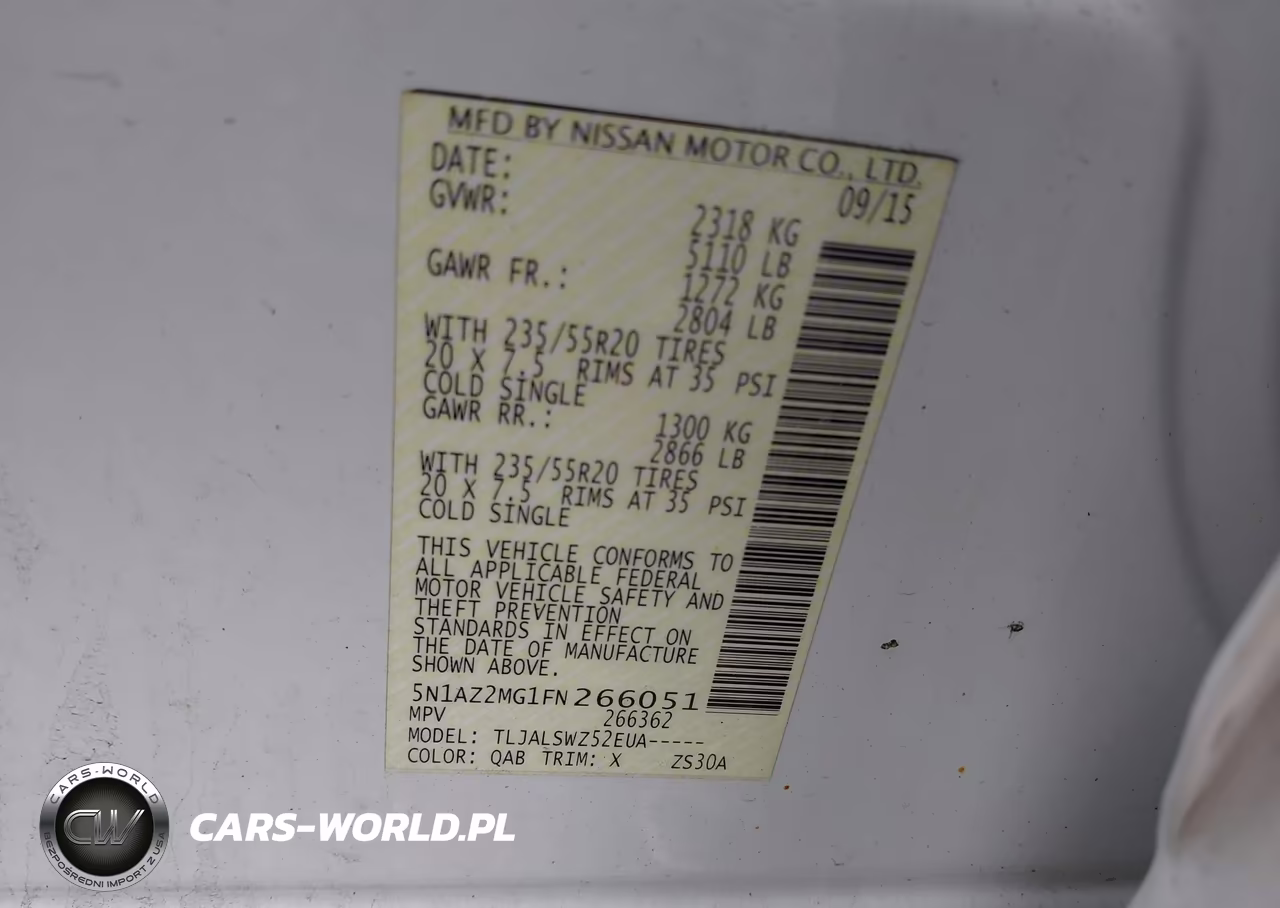 2015 Nissan Murano S VIN:5N1AZ2MG1FN266051 - 9