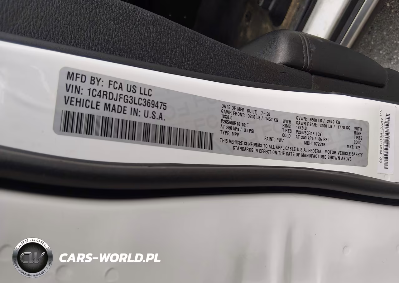 2020 Dodge Durango Pursuit Awd VIN:1C4RDJFG3LC369475 - 9