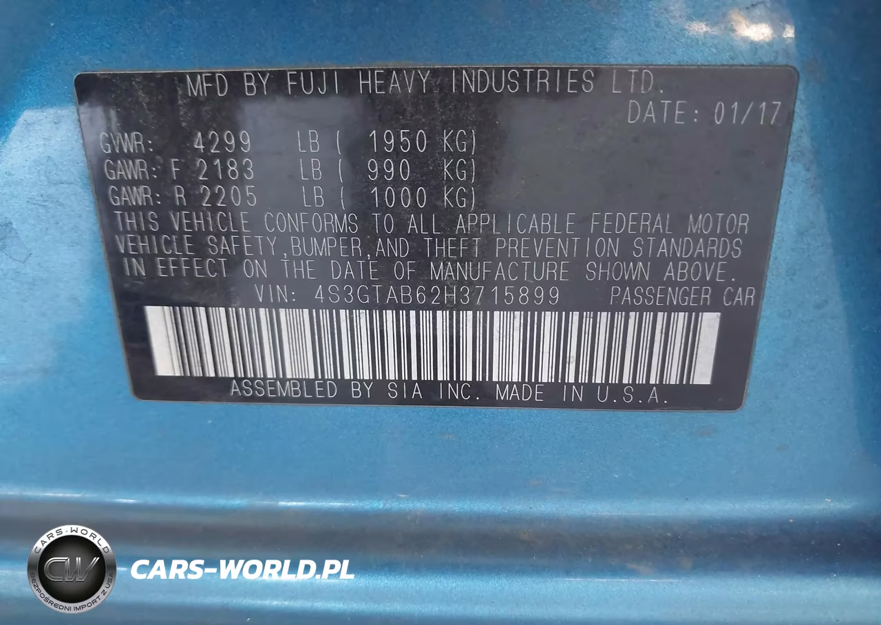 2017 Subaru Impreza 2.0I Premium VIN:4S3GTAB62H3715899 - 9