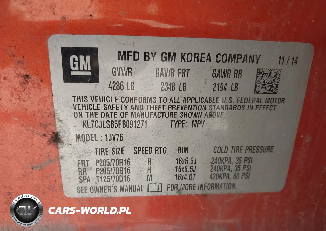 2015 Chevrolet Trax Lt VIN:KL7CJLSB5FB091271 - 9