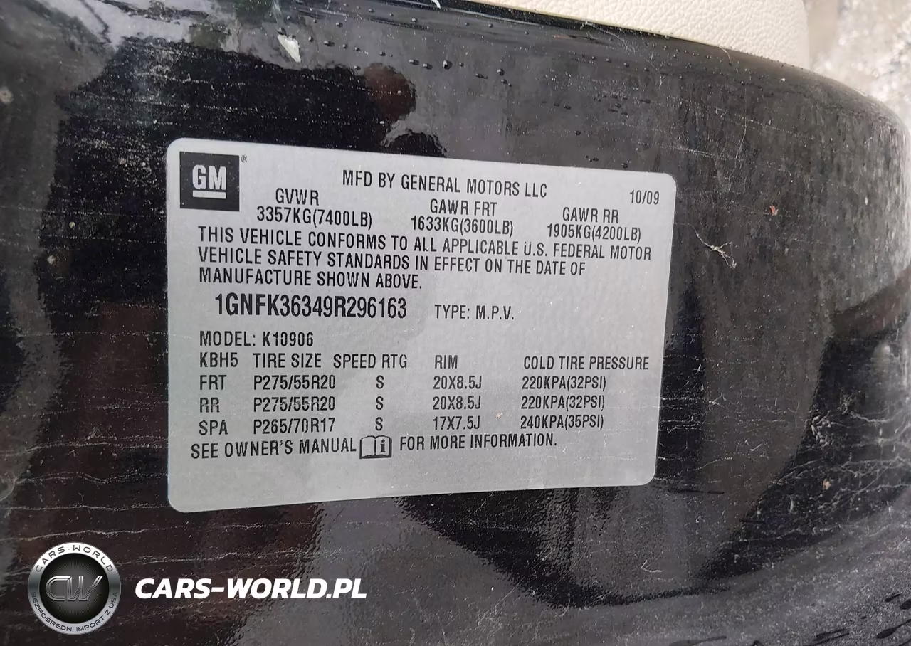 2009 Chevrolet Suburban 1500 Ltz VIN:1GNFK36349R296163 - 9