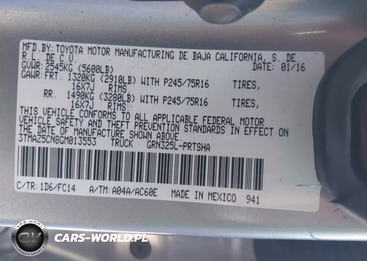 2016 Toyota Tacoma Sr5 V6 VIN:3TMAZ5CN8GM013553 - 9