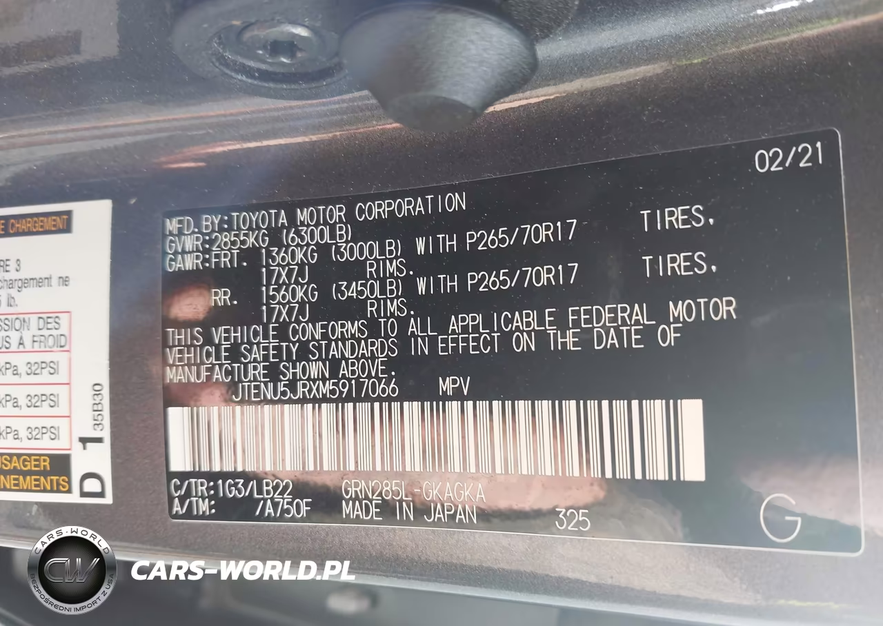 2021 Toyota 4Runner VIN:JTENU5JRXM5917066 - 9