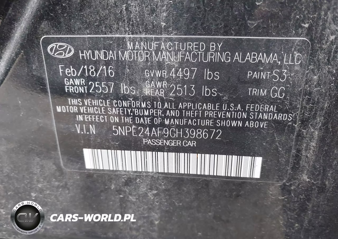 2016 Hyundai Sonata VIN:5NPE24AF9GH398672 - 9