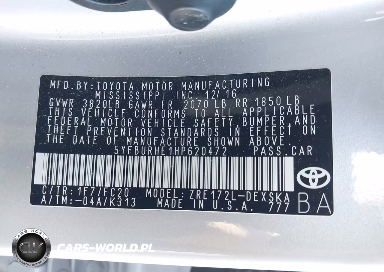 2017 Toyota Corolla Se Special Edition VIN:5YFBURHE1HP620472 - 9