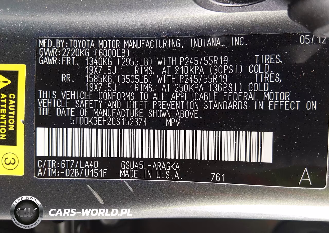 2012 Toyota Highlander Limited V6 VIN:5TDDK3EH2CS152374 - 9