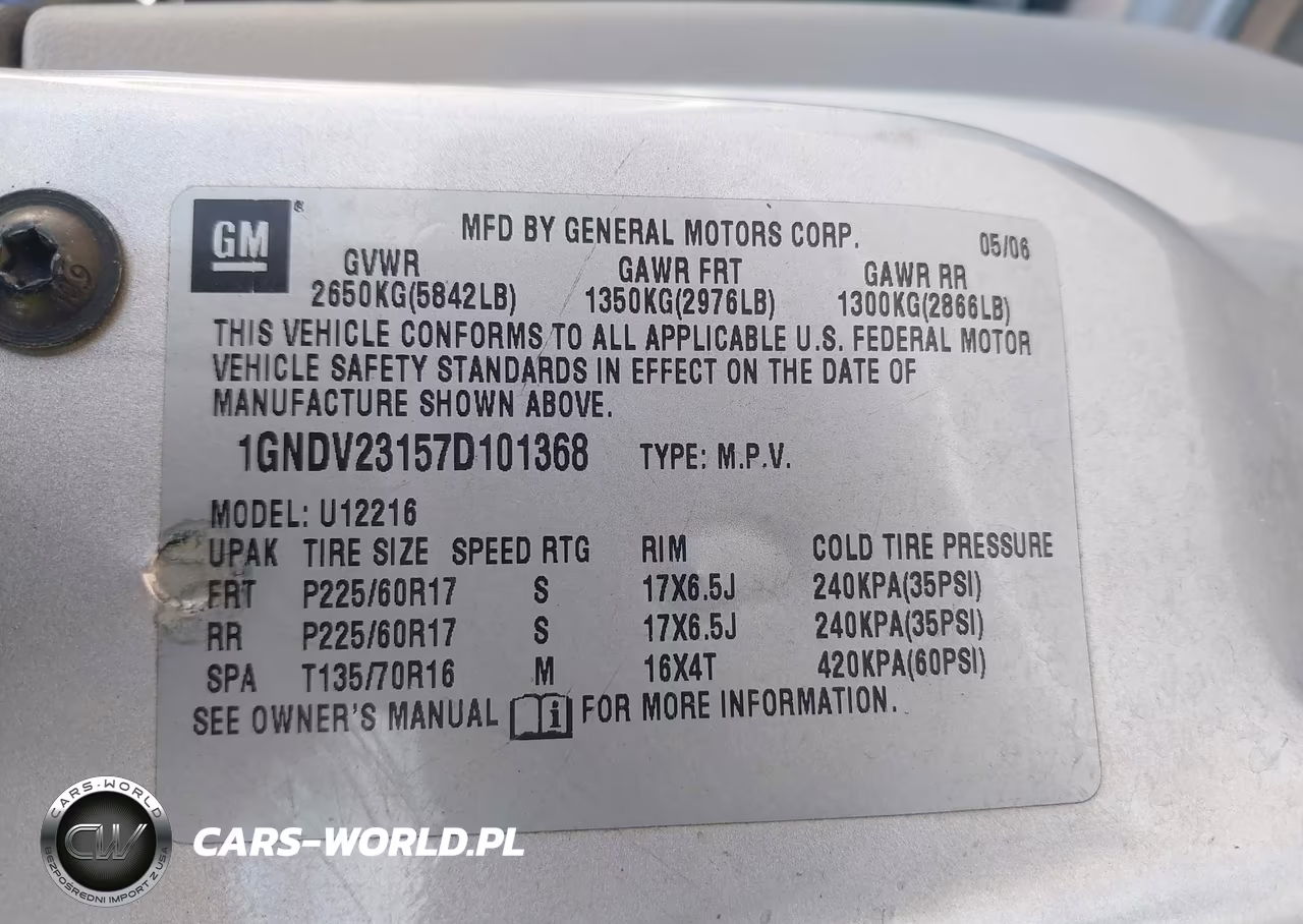 2007 Chevrolet Uplander Ls VIN:1GNDV23157D101368 - 9