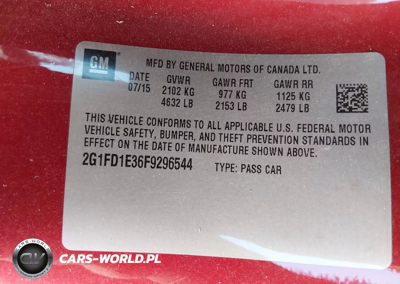 2015 Chevrolet Camaro 1Lt VIN:2G1FD1E36F9296544 - 9
