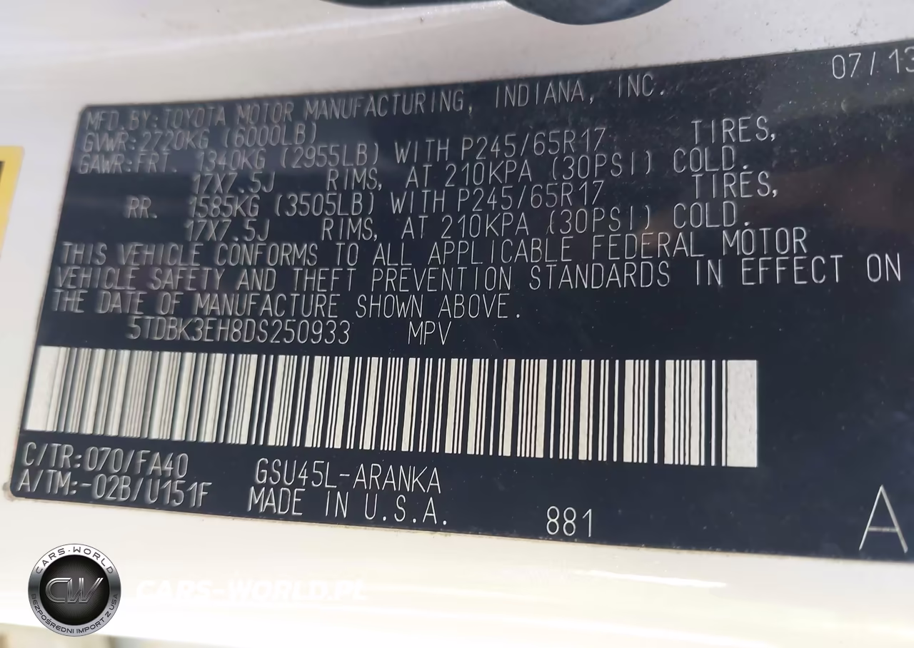 2013 Toyota Highlander Plus VIN:5TDBK3EH8DS250933 - 9