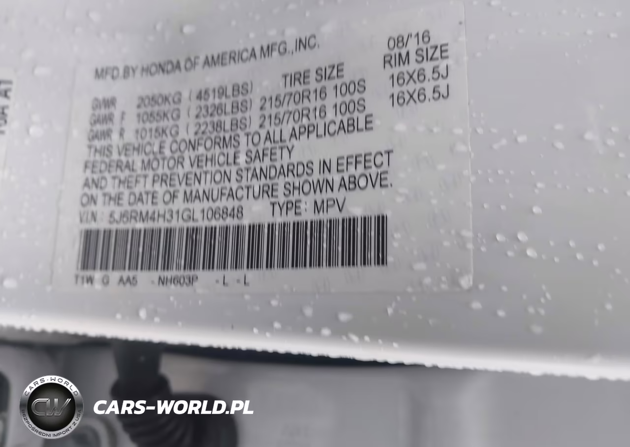 2016 Honda Cr-V Lx VIN:5J6RM4H31GL106848 - 9
