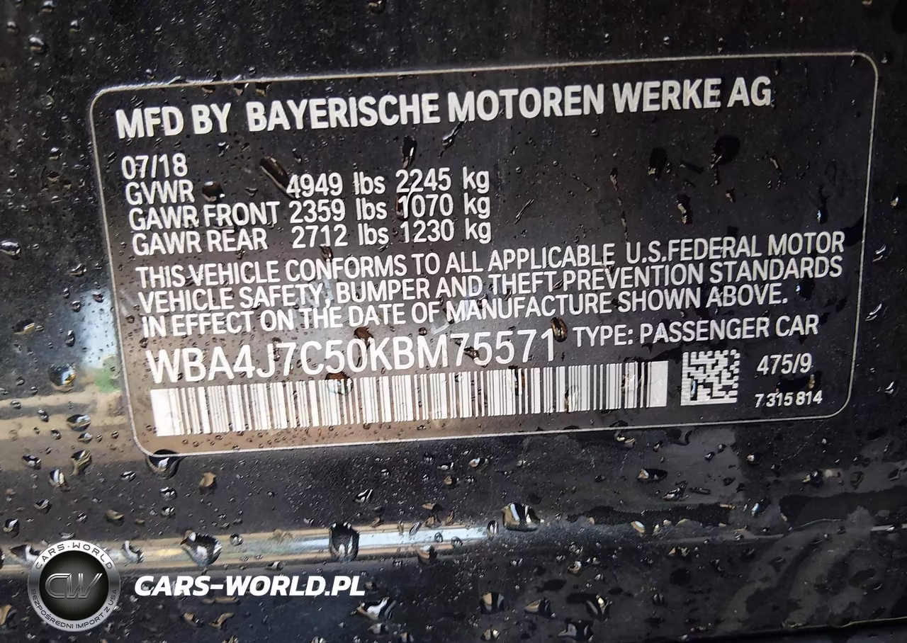 2019 BMW 440I Gran Coupe xDrive VIN:WBA4J7C50KBM75571 - 9