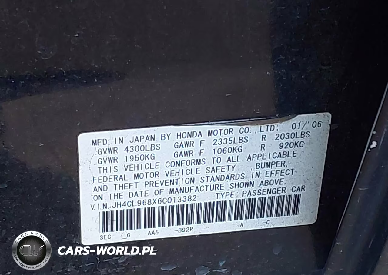 2006 Acura Tsx VIN:JH4CL968X6C013382 - 9