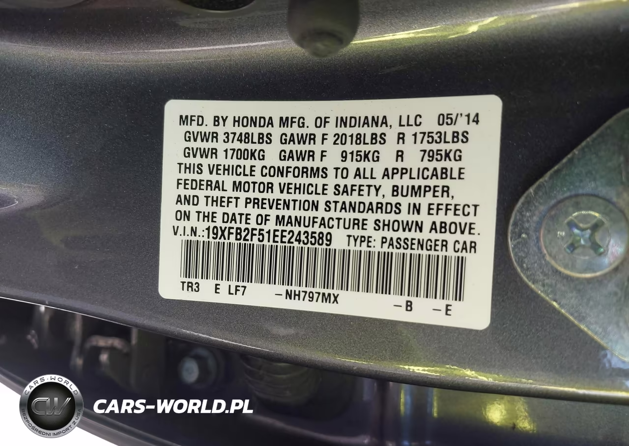 2014 Honda Civic Lx VIN:19XFB2F51EE243589 - 9