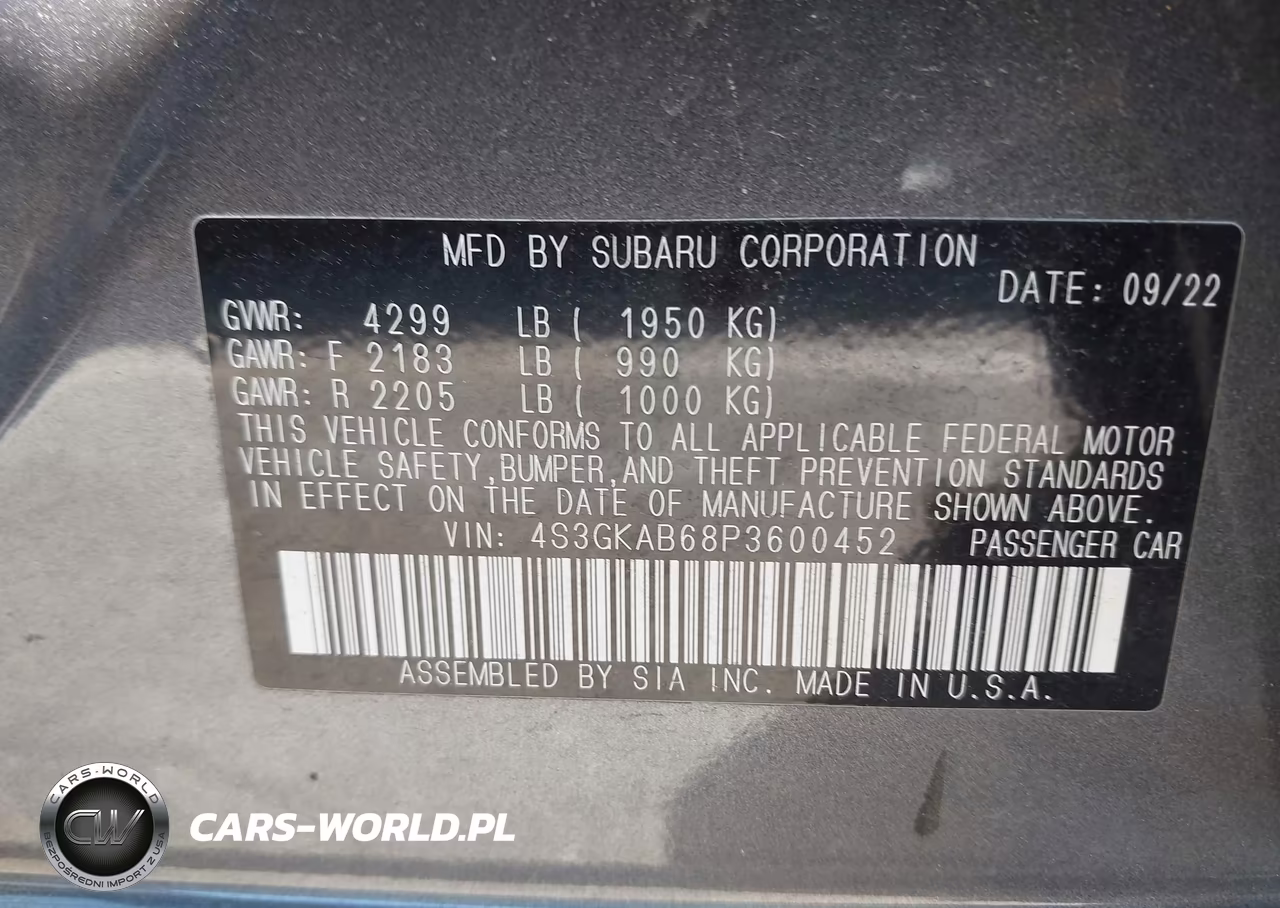 2023 Subaru Impreza Base VIN:4S3GKAB68P3600452 - 9