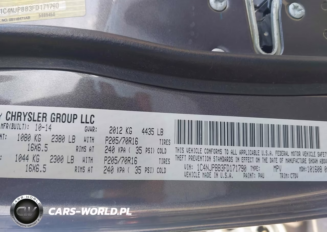 2015 Jeep Patriot Sport VIN:1C4NJPBB3FD171790 - 9