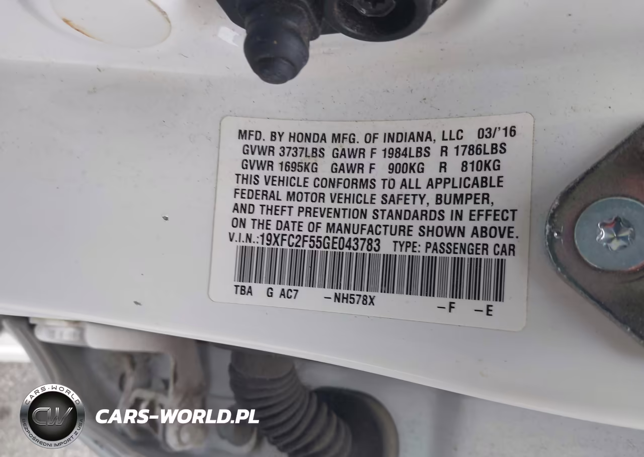 2016 Honda Civic Lx VIN:19XFC2F55GE043783 - 17