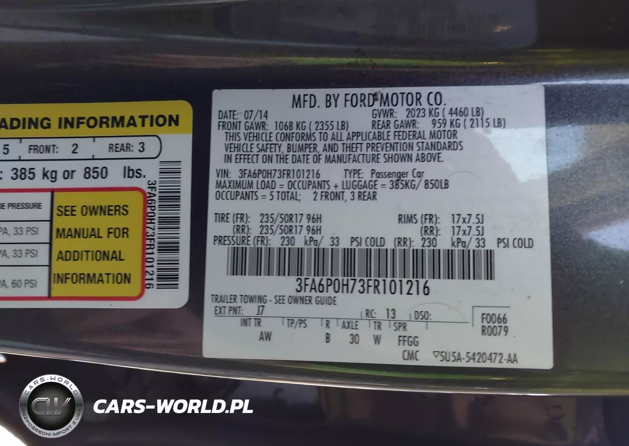 2015 Ford Fusion Se VIN:3FA6P0H73FR101216 - 9