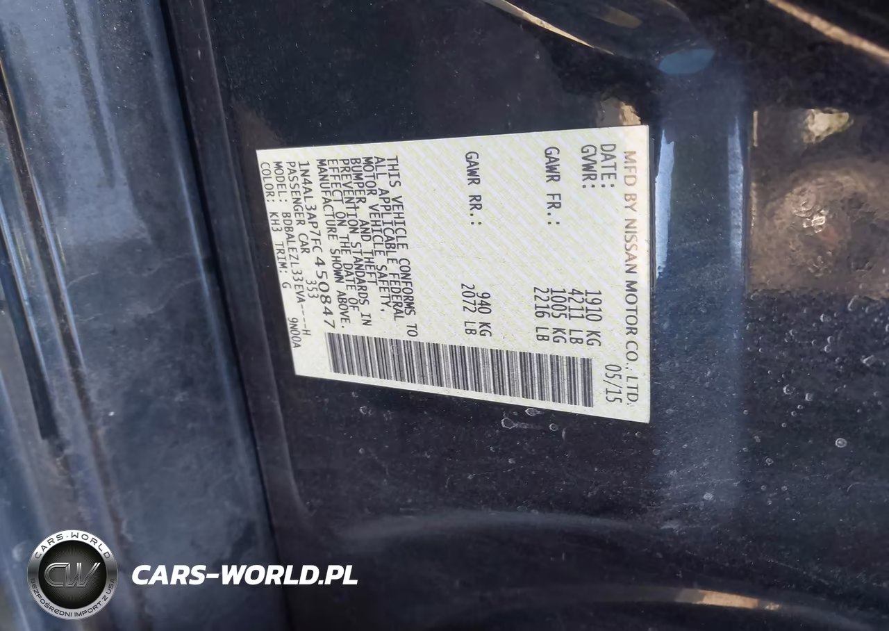 2015 Nissan Altima 2.5 S VIN:1N4AL3AP7FC450847 - 9