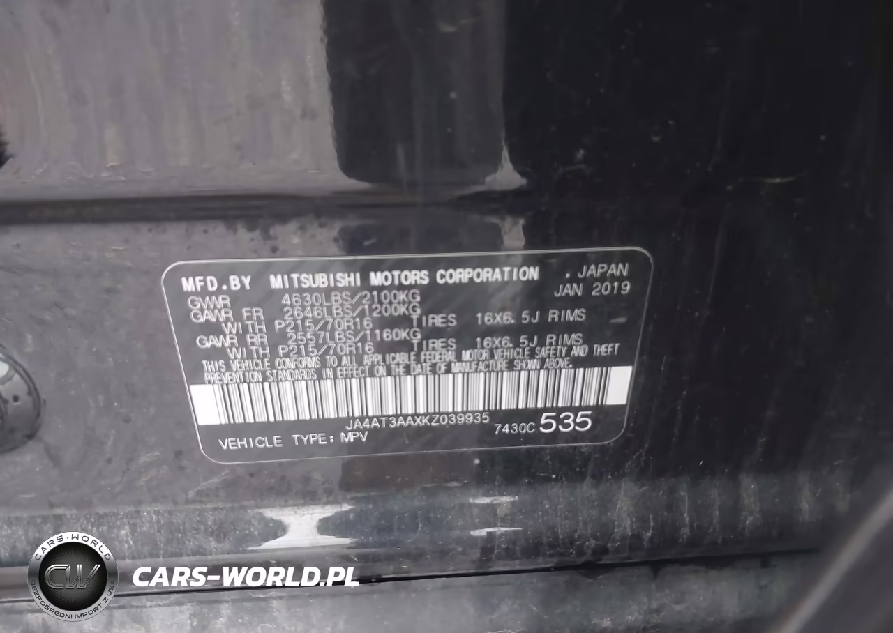 2019 Mitsubishi Eclipse Cross Es VIN:JA4AT3AAXKZ039935 - 9