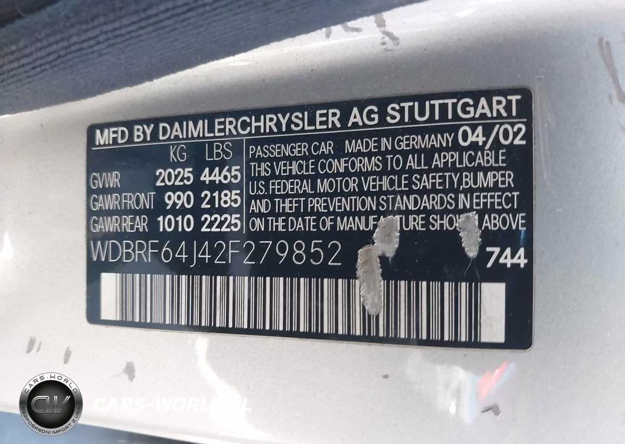 2002 Mercedes-Benz C 320 VIN:WDBRF64J42F279852 - 9