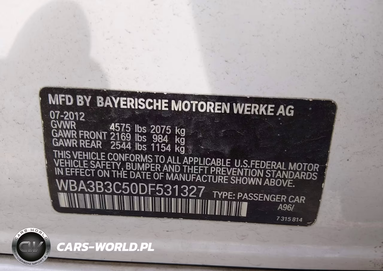 2013 BMW 328I xDrive VIN:WBA3B3C50DF531327 - 8