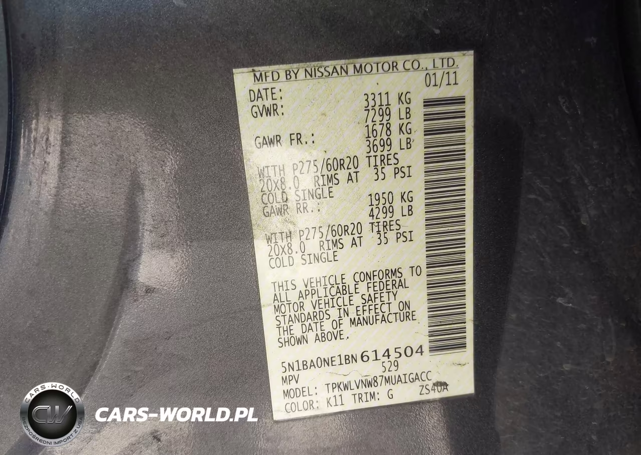 2011 Nissan Armada Platinum VIN:5N1BA0NE1BN614504 - 9