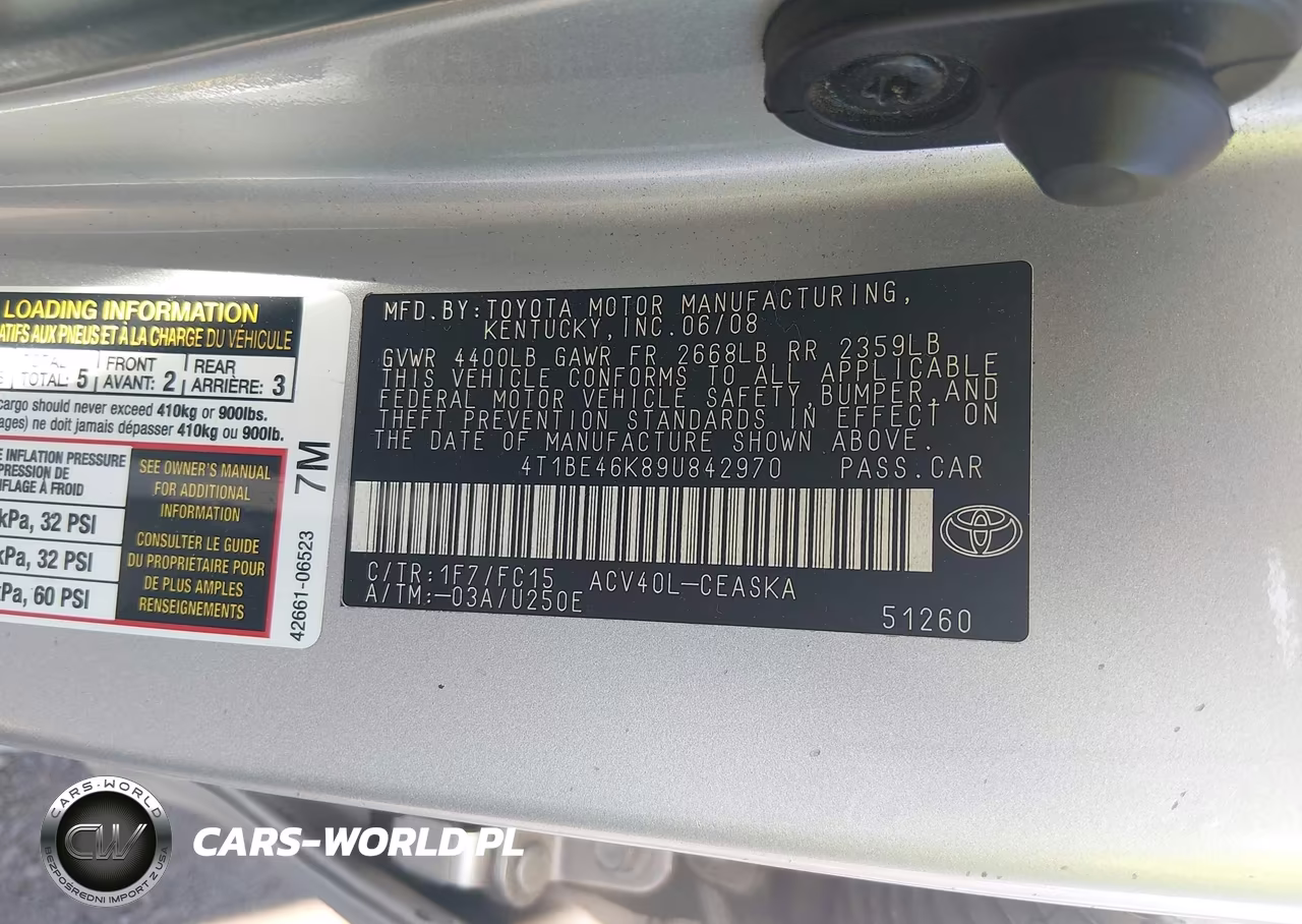 2009 Toyota Camry Se VIN:4T1BE46K89U842970 - 9
