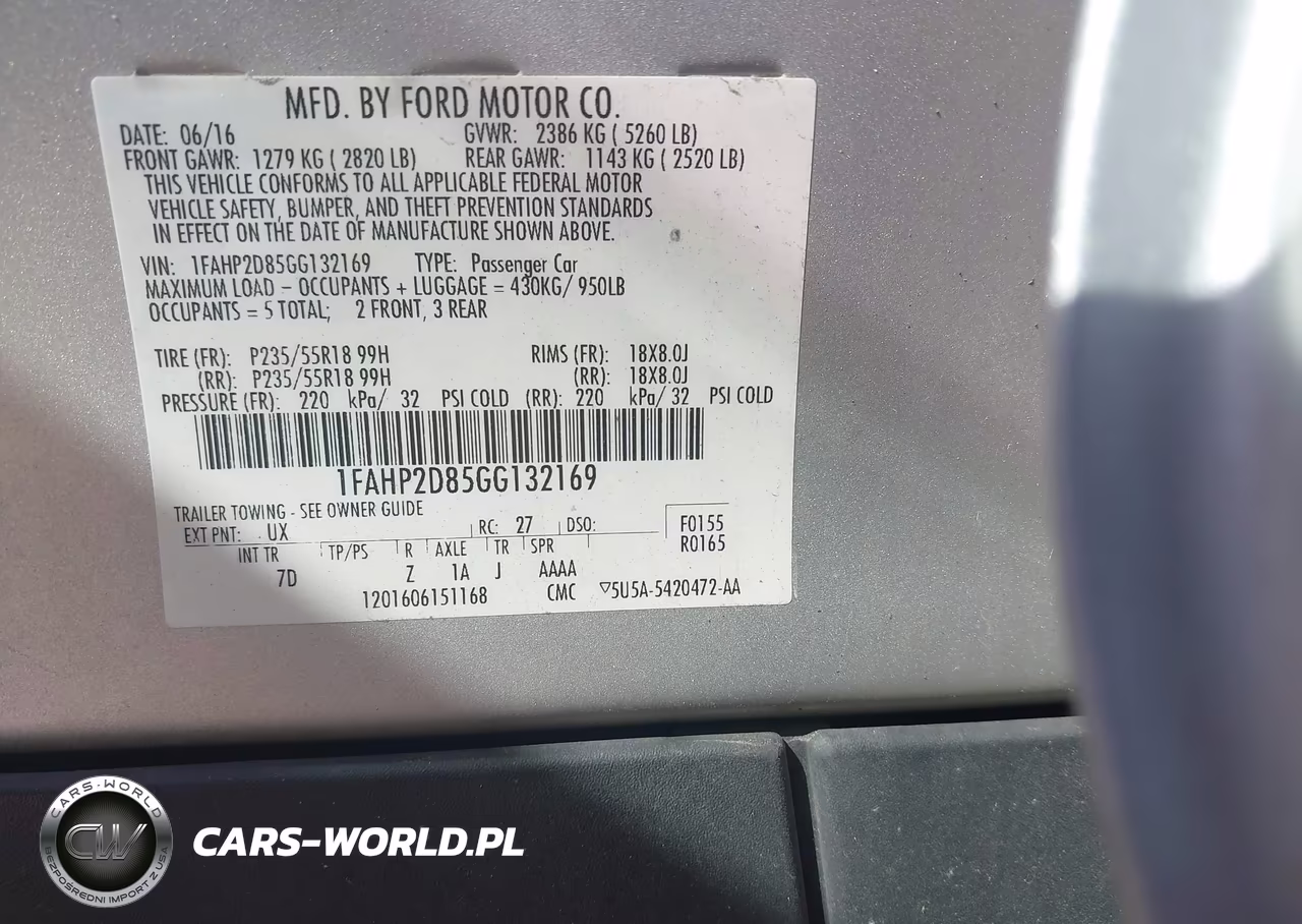 2016 Ford Taurus Se VIN:1FAHP2D85GG132169 - 9