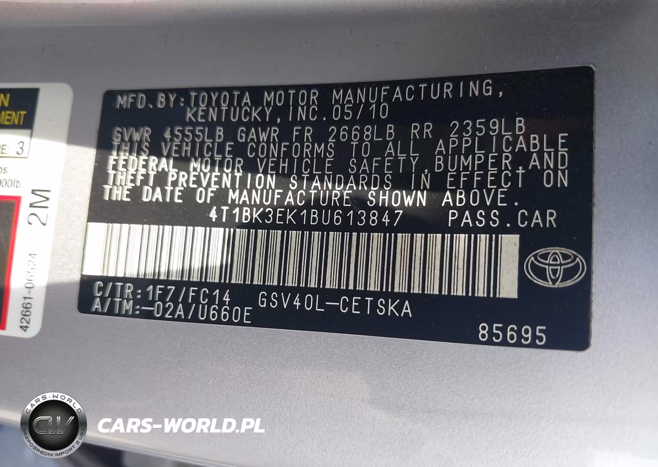 2011 Toyota Camry Se V6 VIN:4T1BK3EK1BU613847 - 9