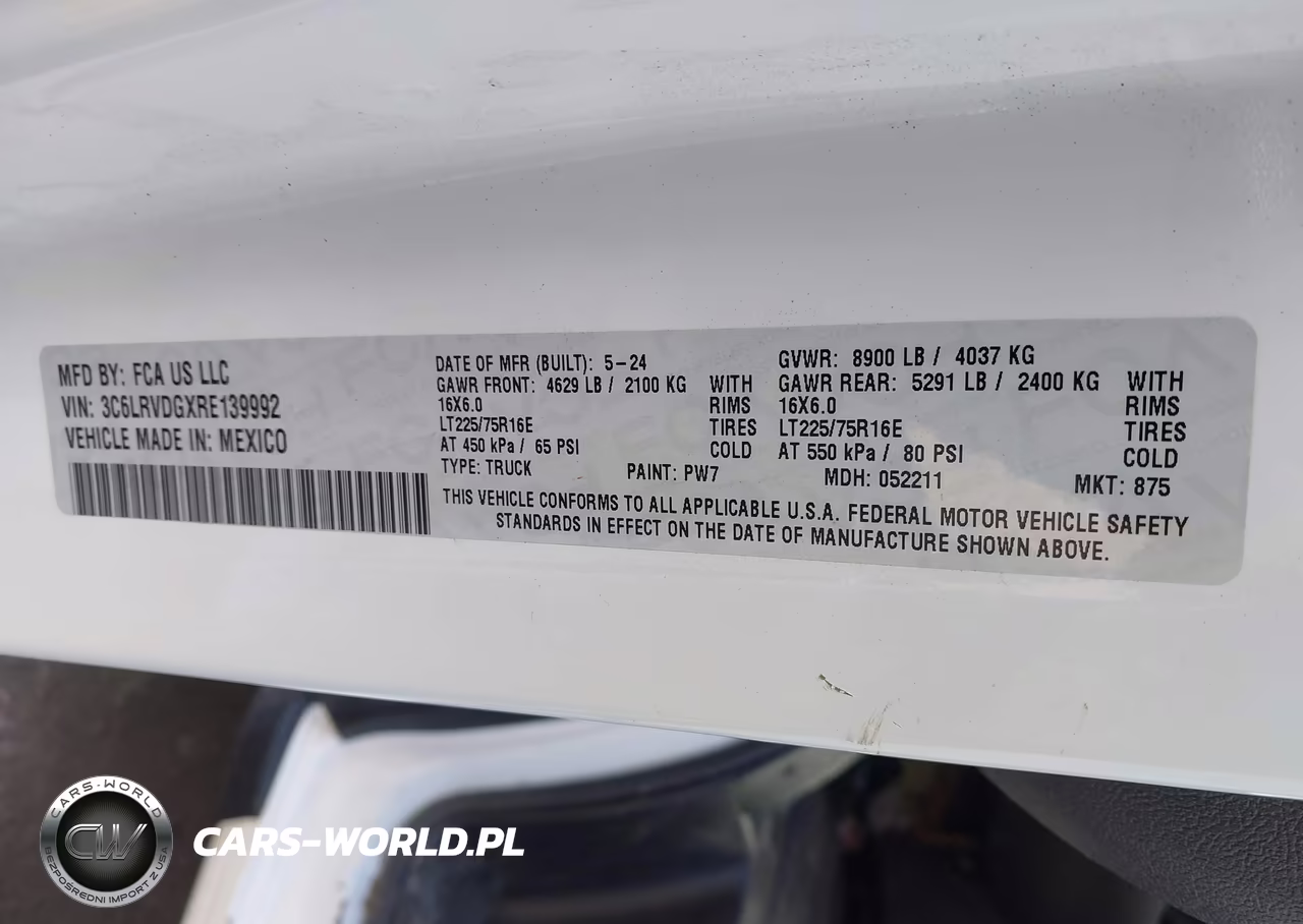 2024 Ram Promaster 2500 Tradesman High Roof 159 Wb W-Pass Seat VIN:3C6LRVDGXRE139992 - 9