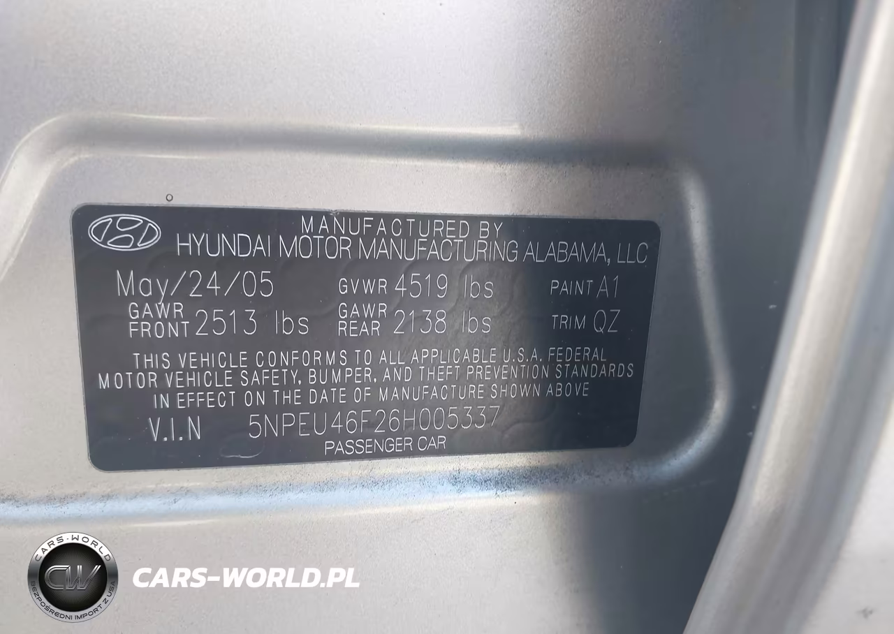 2006 Hyundai Sonata Gls V6-Lx V6 VIN:5NPEU46F26H005337 - 9